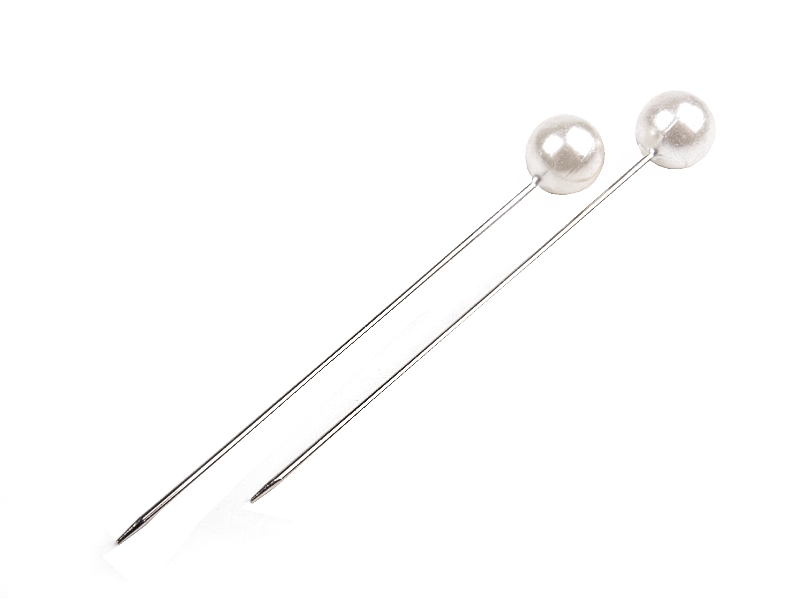Špendlíky s perličkou 40 mm, 140 ks